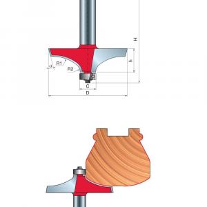 Frez do krawędzi blatów i poręczy x 63,50 x 18 x 66,2 x 12 Z2 α=15° FREUD 99-02712P