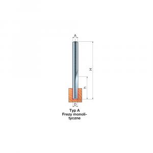 Frez dwuostrzowy do obróbki prostej x 2 x 6,30 x 44,5 x 6 Z2 FREUD 04-09706P