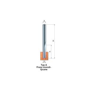 Frez dwuostrzowy do obróbki prostej x 2 x 6,30 x 44,5 x 6 Z2 FREUD 04-09706P